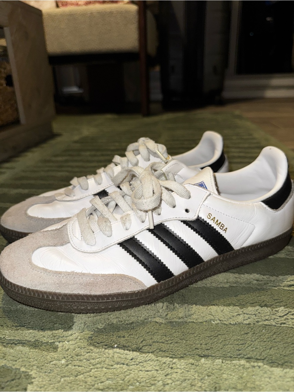 adidas Samba Men’s White and Black Leather Sneakers